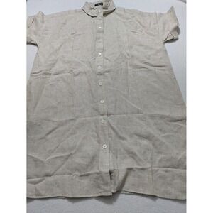 J. Crew Capitaine Womens shirtdress Linen Beige Khaki‎ XXL Preppy Beach Vacation